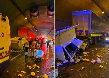 Kamyona çarpan tırın kupası dorseden ayrıldı: 1 ağır yaralı