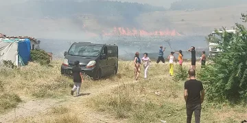 Keşan’da otluk alandaki yangında ev kül oldu