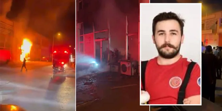 Yangına müdahale ederken yüksekten düşen itfaiye eri tedavi altında