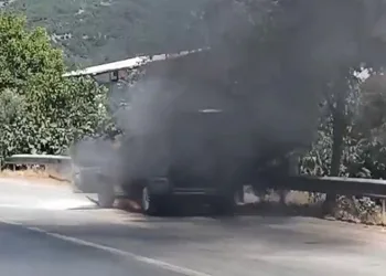Bursa’da alevlere teslim olan araç kullanılamaz hale geldi