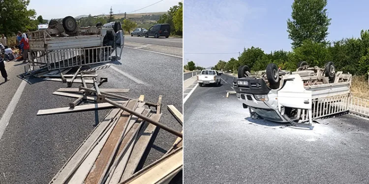 Elazığ’da kamyonet takla attı: 2 yaralı