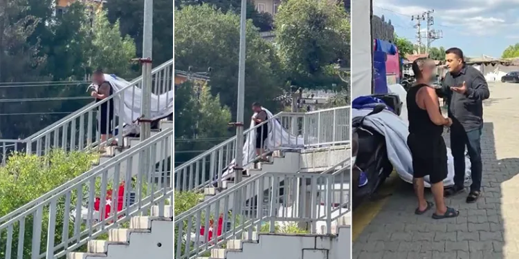 Cumhurbaşkanı Erdoğan’ın pankartını söküp zarar veren şahıs tutuklandı