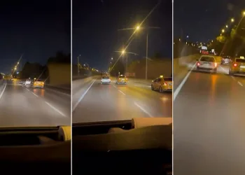 Taksiciler aracı kıskaca aldı, tehlikeli anlar kamerada