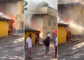 Yangına vatandaş müdahalesi kamerada
