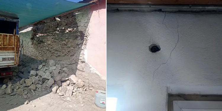 Kayseri’deki depremde bazı evlerde hasar oluştu