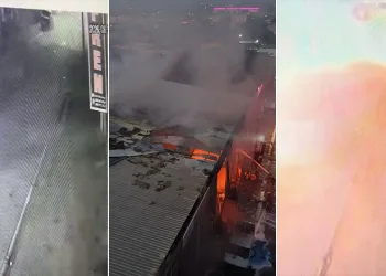 İnegöl’de boya fabrikasındaki patlama kamerada