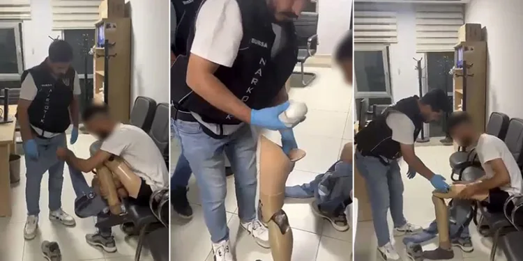 Bursa’da protez bacağından 830 gram uyuşturucu çıktı