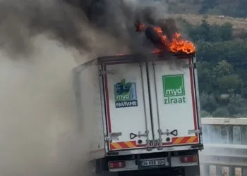 Bursa’da seyir halindeki kamyonet alevlere teslim oldu