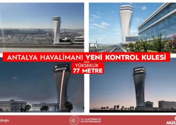 Antalya Havalimanı’nda yeni kule 46 metreye ulaştı