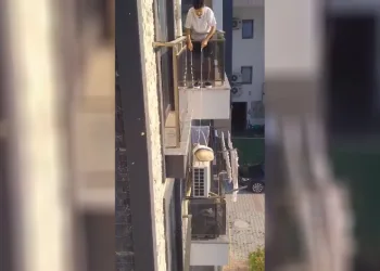 Klimada mahsur kalan kedisini kabloyla bağladığı plaj çantasıyla kurtardı