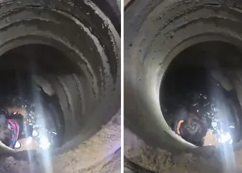 Kaldırımda yürürken su kuyusuna düşen çocuğu itfaiye ekipleri kurtardı