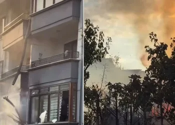 Elektrikli araç şarj istasyonunda çıkan yangın daireye sıçradı