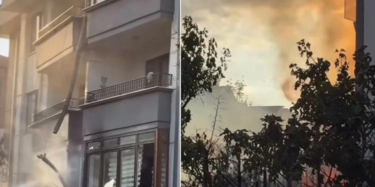 Elektrikli araç şarj istasyonunda çıkan yangın daireye sıçradı