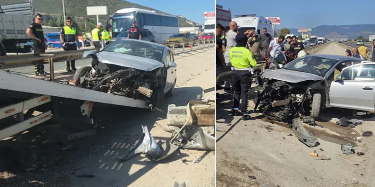 Bursa’da otomobil bariyerlere ok gibi saplandı
