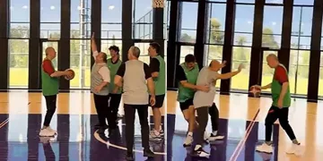 Cumhurbaşkanı Erdoğan basketbol oynadı