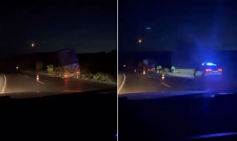 Karacabey’de kamyonet ağaçlara çarptı