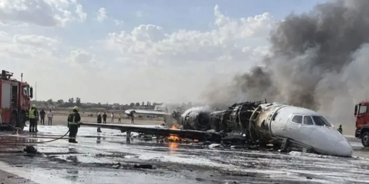 Libya’da pistten çıkan Türk tescilli jette iki pilot tutuklandı