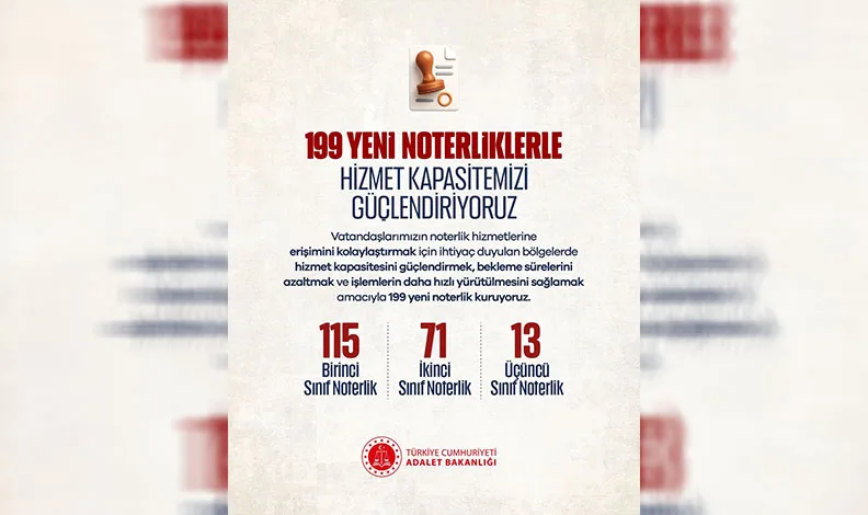 Noterlik teşkilatına 199 yeni noterlik geliyor