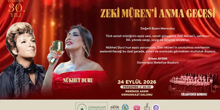 Şarkılar Osmangazi’de Zeki Müren İçin Söylenecek