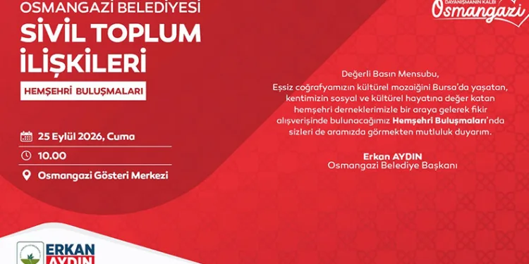 Osmangazi Belediyesi hemşehri dernekleriyle buluşacak