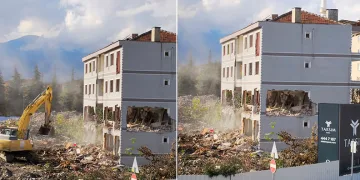 İnegöl’deki kentsel dönüşüm projesinde yıkım çalışmaları sürüyor