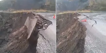 Tokat’ta sağanak sonrası köy yolu çöktü