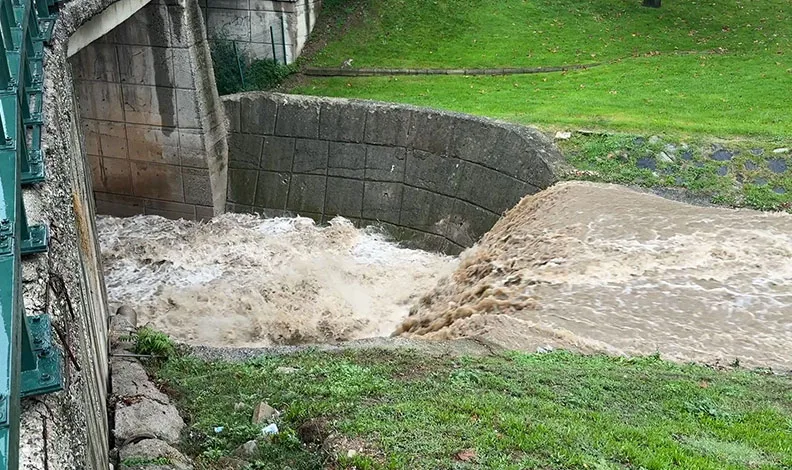 Bursa’da sağanak sonrası Kaplıkaya Deresi’nin debisi yükseldi