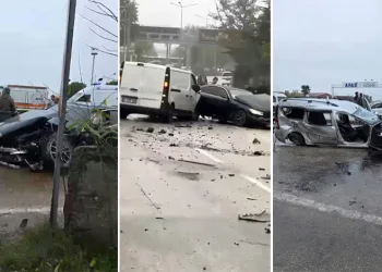 Bursa’da yağmurlu havada 5 araç birbirine girdi: 5 yaralı