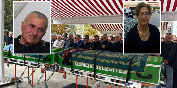 Gemlik’te cinayet kurbanı çift toprağa verildi