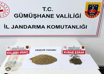 Gümüşhane’de durdurulan araçta uyuşturucu ve kenevir tohumu ele geçirildi
