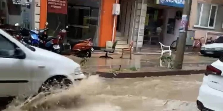 Seyir halindeki kamyonetin lastiği yandı