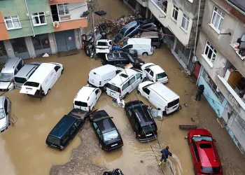 Sarıyer’de selin yol açtığı hasar havadan görüntülendi