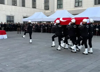 Silahlı saldırıda şehit olan polis için Ankara Emniyet Müdürlüğünde resmi cenaze töreni düzenlendi