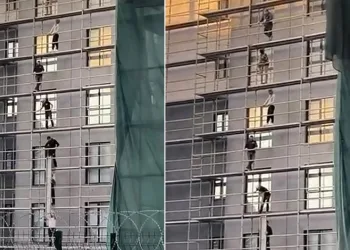 Bursa’da inşaat işçilerinin güvenlik önlemi almadan çalışması dikkat çekti