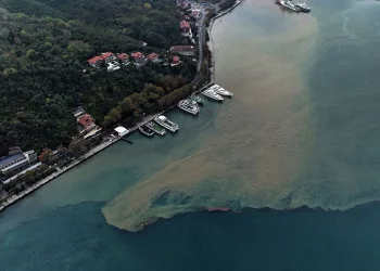İstanbul’da yağmurun etkisiyle denizin rengi değişti