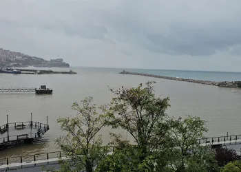 Zonguldak’ta sağanak yağış limanın rengini değiştirdi