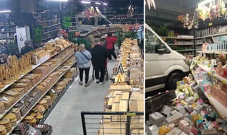 Bursa’da mağazaya servis aracı daldı