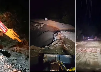 Bursa’da yağış köprüyü çökertti, sürücüler mahsur kaldı