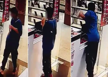 Bursa’da telefon hırsızlığı: Elini kolunu sallayarak çaldı