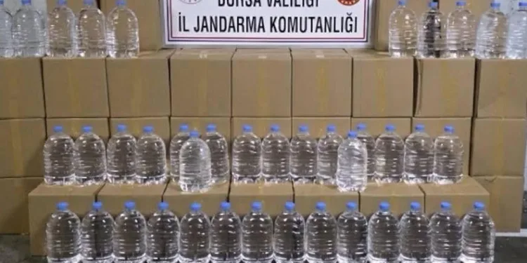 Bursa’da bin 260 litre etil alkol ele geçirildi